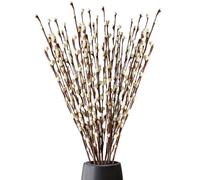 Muzrunq Pussy Willow Branches for Vases, 14PCS/Bunch 33 Inchg Long Stem Willow Branches, Reusable Artificial Branch with White Flowers for Wedding Home Office Table