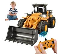 Muzrunq RC Bulldozer with Lights & Sound 9 Channel Wheeled RC Dozer with Movable Shovel Bucket Rechargeable Realistic Bulldozer Toys, Gifts for Boys