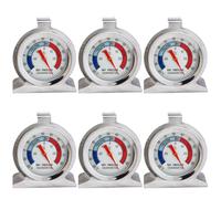 Muzrunq Refrigerator Thermometer Stainless Steel Fridge Thermometer -30℃～30℃/-20℉～80℉ Large Dial Refrigerator Thermometer Digital with Red Indicator for Freezer Refrigerator Cooler 6Pcs