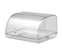 Muzrunq Roll Top Bread Bin, 12x11x7in Portable Large-Capacity Clear PET Bread Storage Containers with Lid Large Bin, Roll Top, Storage Containers, White