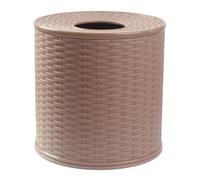 Muzrunq Round Tissue Holder, 5x5 Classical Imitation Rattan Weave Tissue Box Cover, Decorative Facial Tissue Box Holder for Home Office Restaurant Car Automotive