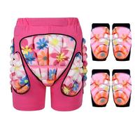 Muzrunq Snowboard Protective Gear 3Pcs/Set Kids Shorts, Knee Pads Elbow Pads EVA Padded Snowboard Shorts Thick Ripple Shorts Guard Ski Ice Skating Protective Gear XS