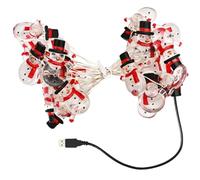 Muzrunq Snowman Lights for Christmas Decorations 16.4 Ft 50 LED Christmas String Light USB Powered Christmas Lights Tree Fairy Lights for Indoor Outdoor Garden Decorations