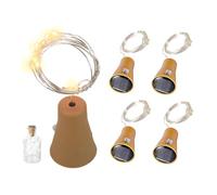 Muzrunq Solar Bottle Lights with Cork Outdoor 5PCS 1m 10 LEDs Cork Lights for Bottles Waterproof Cork Fairy Lights for DIY Party Wedding Christmas Decor Warm White