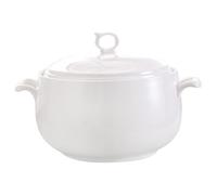 Muzrunq Soup Tureen 3000ml Round Ceramic Serving Bowls with Lids Heat-Resistant Soup Bowls with Handles Microwave Safe for Restaurant Home Kitchen Tureen Ceramic