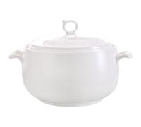 Muzrunq Soup Tureen 3000ml Round Ceramic Serving Bowls with Lids Heat-Resistant Soup Bowls with Handles Microwave Safe for Restaurant Home Kitchen