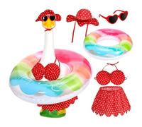 Muzrunq Summer Outfit, Bikini Outfits With Sunglasses And Swimming Tube 23" Garden Patio Statue Decor