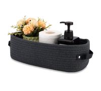 Muzrunq Toilet Paper Basket Bathroom Countertop Organizer Cotton Rope Woven Storage Basket Toilet Paper Storage Bins for Bathroom Tank Tray Cotton Rope Organizer