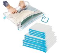 Muzrunq Travel Compression Bags 10 Pack Vacuum Packing Bags Space Saving Suitcase Organizer Transparent No Vacuum Needed Travel Essentials