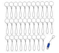 Muzrunq USB Lanyard, 30PCS Split Keychain String Lanyard for Keys Reusable Flash Drive Lanyard Keyring Loop for USB Flash Drive, MP3, MP4, Key Finder and ID Card Badge