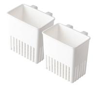 Muzrunq Utensil Drying Rack, 2PCS Hollow-out Plastic Silverware Drying Basket with Hooks Utensil Caddy for Spoon Knife and Fork Home.