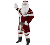 Muzrunq Velvet Santa Suit for Adults - 8PCS Set Men's Christmas Santa Outfit for Holiday Party Cosplay - 2XL