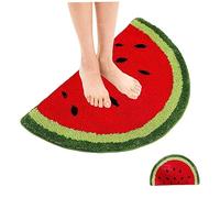 Muzrunq Watermelon Rug Cute Watermelon Doormat Half Round Shaped Water Absorption Bath Mat Non Slip Welcome Floor Mat Bedroom Bathroom Home Decor 15.75x23.62 Inch