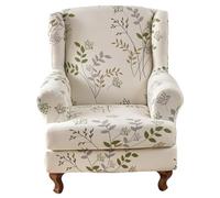 Muzrunq Wingback Chair Slipcover, Printed Stretch Wing Back Chair Covers with Arms, Non Slip Washable Armchair Slipcover with Elastic Bottom for Living Room and Bedroom HOME.