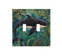 MUZUMU Mushrooms Forest Nature Botanical Art Light Switch Covers Double Toggle 2 Gang Wall Plate Dual Decorative Switchplate Electrical Faceplate for Farmhouse Living Room Decor