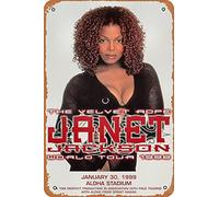 Muzuputs Janet Jackson Poster 12 X 8 Inches Vintage Retro Metal Tin Sign Art Decor