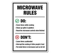MUZUPUTS Metal Tin Microwave Rules Sign 8x12 Inches Caution Danger Safety Security Warning Notice Signs