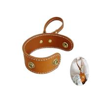 MUZZIOU Vintage Leather Glove Holder Strap With Clasp, Leather Towel Holder for Handbag, Glove Strap Leather for Hat Outdoor Camping Tourism Women Bag Gift, Brown, 5.9*1.1inch/ 15*3cm