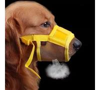 Muzzle for Small Dog,Adjustable Dog Muzzles, Breathable Mesh with Soft Padding (Yellow, S)