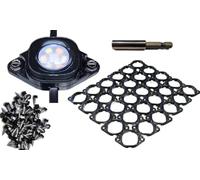 Muzzys (30 Black Mounts) Premium Mounting Bracket Install Kit for Govee Pro Permanent Outdoor LED Lights H706 with Screws and Drill Bit Driver Christmas Holiday Roof Soffit Fascia Installation