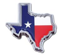 Muzzys TEXAS FLAG IN SHAPE OF TEXAS State Edition Emblem Decal Longhorn Lone Star METAL Badge Universal Stick On for Chevy Silverado Suburban Tahoe GMC Sierra Ford F150 Ranger F-150 Dodge Ram Nissan T