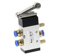 MV-09 Roller Lever 2 Position 5 Way Scroll Wheel Mechanical Valve MV522R Air Inlet Outlet 1/4 Inch Exhaust 1/8 Inch 1Pcs(MV-09-PC 4mm)