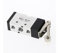 MV-09 Roller Lever 2 Position 5 Way Scroll Wheel Mechanical Valve MV522R Air Inlet Outlet 1/4 Inch Exhaust 1/8 Inch 1Pcs(MV-09)