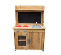 MV Sports HEDSTROM Kids Wooden Mud Kitchen | Junior Cook Outdoor Imaginative Play Set with Cupboards, Stoves & Water Sink | Chalkboard for Recipes & Storage Shelves | Ages 3+
