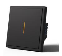 MVAVA Alexa Light Switch, WiFi Smart Light Switch Compatible with Alexa/Google Home, Flush-Mounted Light Switch, Works with Tuya/Smart Life App, Neutral Conductor Requires 1 Gang 1 Way, Black