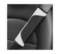 MVBILMSF 2 Pcs Car Safety Seat Belt Strap Shoulder Pad for Honda Jazz IV Hatchback 2020-2024, Carbon Fiber Leather Auto Seat Belt Pads Cover,White