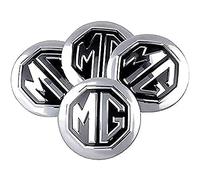 MVBILMSF 4 Pcs Car Wheel Hub Center Cap Stickers for MG 56mm, Wheel Trim Sticker Badge Emblem Decal hubcap stickers Graphic Decals Badge,Silver