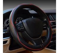 MVBILMSF Car Steering Wheel Protector Cover for Hyundai Tucson 2021-2025 38mm, Leather Fundas para Volante Steering Wheel Protective Cover,Red-Type O