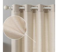 MvchennL Linen Textured Curtains, 96 Inch Curtains 2 Panel Set, Light Filtering Semi Sheer Drapes, Elegant Grommet Top Window Treatments for Living Room/Bedroom/Dining Room