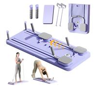 MVCUASF Upgraded Pilates Reformer Machine with Resistance Rope and Timer Multi-Functional Full-Body Workout Trainer for Men and Women Ab Roller Board Automatic Rebound Ab Roller for Home and Gym Use