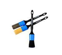 MVEQRRN 3pcs Car Detailing Brush Set-1pcs Boars Hair Car Detailing Brushes,1pcs Ultra Soft No Scratch Detailing Brush for Air Vent,Leather Seat 1pcs auto Detail Brushes for Interior Exterior(Blue)