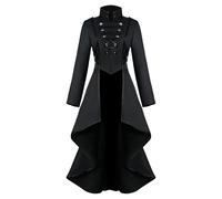 MVFEUIJ Steampunk Women's Jacket, Gothic Tailcoat, Women's Victorian Palace Vintage Coats for Women, Halloween Costume, Carnival, Party, Cosplay Clothing (Black, 2XL)