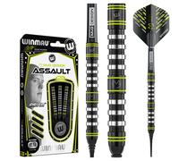 Winmau MvG Assault Darts | Aggressive Grip | Onyx PVD | 22g-26g Tungsten Steel Tip Darts 22g