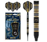 WINMAU Michael Van Gerwyn MvG Trilogy 23.5g Gram Professional Soft Tip Tungsten Darts Set with Flights and Stems (Shafts)
