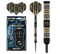Michael Van Gerwyn MvG Trilogy 24g Gram Professional Steeltip Tungsten Darts Set with Flights and Stems (Shafts)
