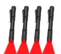 MVIOCS 4 Pack Red Light Flashlight, Red LED Flashlight Red Light Pen Light Flashlight Super Bright Red Flashlight Red Torch for Astronomy, Aviation, Night Observation and Outdoor Activities