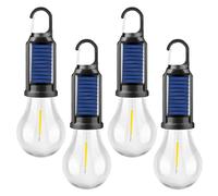 MVIOCS 4 Packs LED Camping Lantern Rechargeable, Portable Outdoor Waterproof Emergency Lanterns with 3 Modes, Hanging Tent Light Bulbs with Clip Hook for Camping, Hiking, Party, Hurricane, Outages