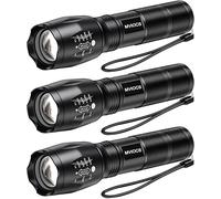 MVIOCS LED Flashlights 3 Pack, Tactical Flashlights High Lumens with 5 Modes, Mini Flashlights, Bright, Zoomable, Waterproof, Powerful for Home & Outdoor Use, Flashlight for Camping, Hiking