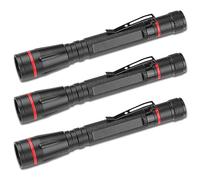 MVIOCS LED Mini Flashlight, Bright Small Handheld Pocket Flashlights with Clip, Zoomable,3 Modes,High Lumens Pen Light for Gift, Camping, Work, Hurricane & Power Outage (3 Pack)