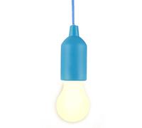 MVIOCS LED Pull Cord Light Bulb, Battery Operated Tent Lamp Bulb, Warm White 3000 K, Compact Hanging Pull Cord Lantern for Indoor Outdoor, Emergency, Camping, Garden Decoration, Party (Blue)