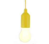 MVIOCS LED Pull Cord Light Bulb, Battery Operated Tent Lamp Bulb, Warm White 3000 K, Compact Hanging Pull Cord Lantern for Indoor Outdoor, Emergency, Camping, Garden Decoration, Party (Yellow)