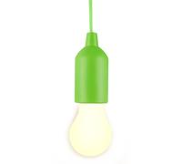 MVIOCS LED Pull Cord Light Bulb, Battery Operated Tent Lamp Bulb, Warm White 3000 K, Compact Hanging Pull Cord Lantern for Indoor Outdoor, Emergency, Camping, Garden Decoration, Party (Green)