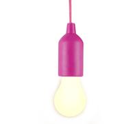 MVIOCS LED Pull Cord Light Bulb, Battery Operated Tent Lamp Bulb, Warm White 3000 K, Compact Hanging Pull Cord Lantern for Indoor Outdoor, Emergency, Camping, Garden Decoration, Party (Pink)