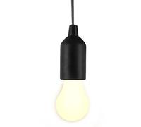 MVIOCS LED Pull Cord Light Bulb, Battery Operated Tent Lamp Bulb, Warm White 3000 K, Compact Hanging Pull Cord Lantern for Indoor Outdoor, Emergency, Camping, Garden Decoration, Party (Black)