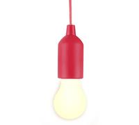 MVIOCS LED Pull Cord Light Bulb, Battery Operated Tent Lamp Bulb, Warm White 3000 K, Compact Hanging Pull Cord Lantern for Indoor Outdoor, Emergency, Camping, Garden Decoration, Party (red)