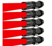 MVIOCS Red Light Flashlight, LED Red Light, Red LED Flashlights, Powerful Red Light Flashlight with Clip for Hunting, Astronomy, Night Observation and Outdoor Activities(5 PCS)